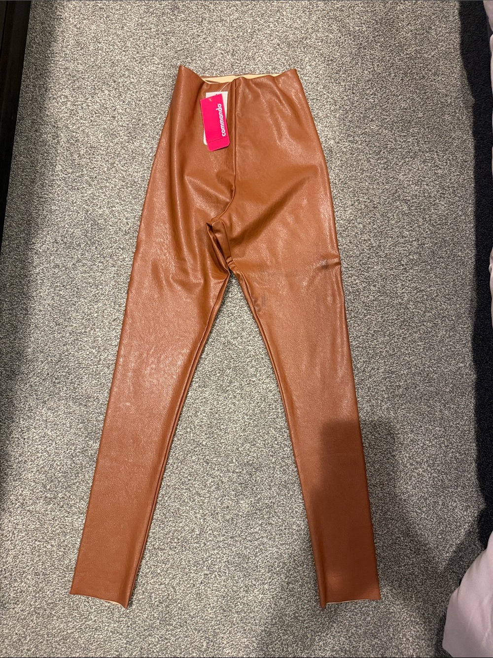 Commando Faux Leather Leggings in Cognac Brown